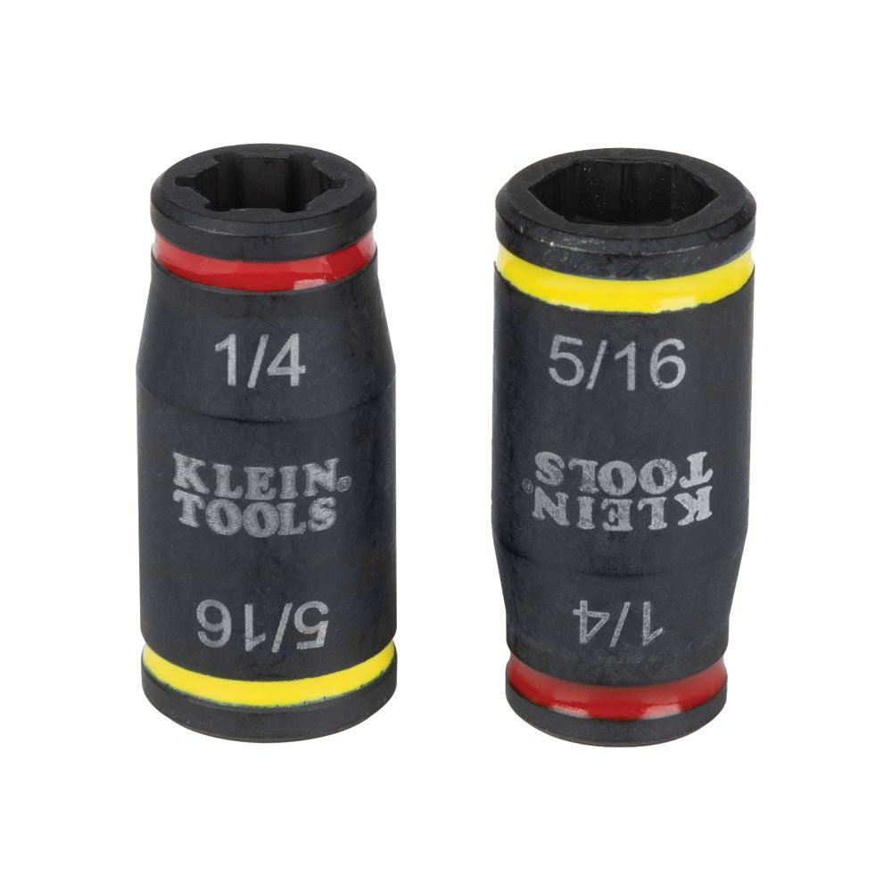 Klein Tools 32768 3-in-1 Impact Flip Socket Set, 1/4-Inch, 5/16-Inch, 2-Piece - Edmondson Supply