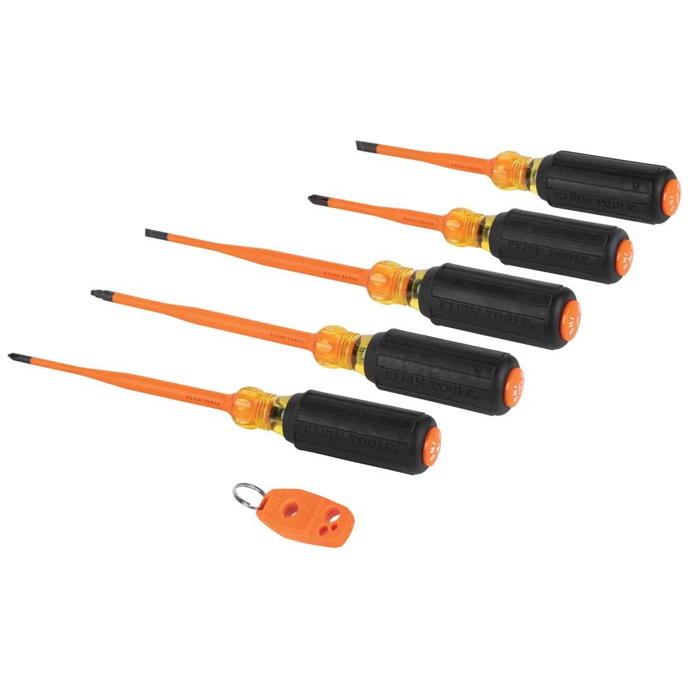 Klein Tools 33736INS Screwdriver Set, 1000V Slim-Tip Insulated and Magnetizer, 6-Piece - Edmondson Supply