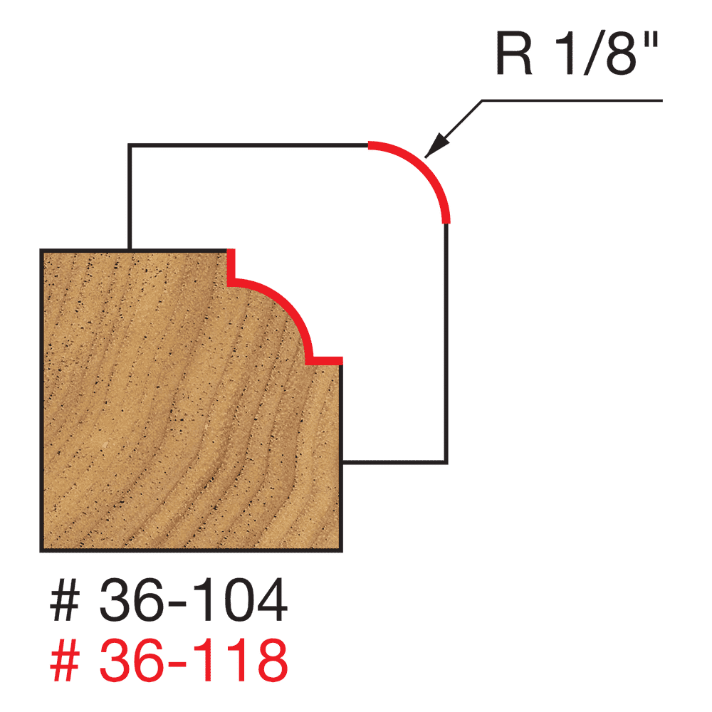 Freud 36-104 1/8" Radius Beading Bit - Edmondson Supply
