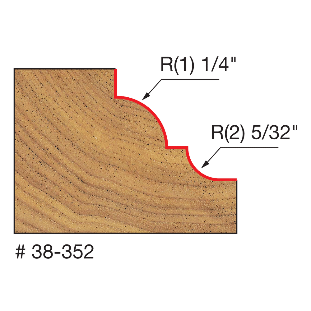 Freud 38-352 1‑1/2" Classical Cove & Bead Bit - Edmondson Supply
