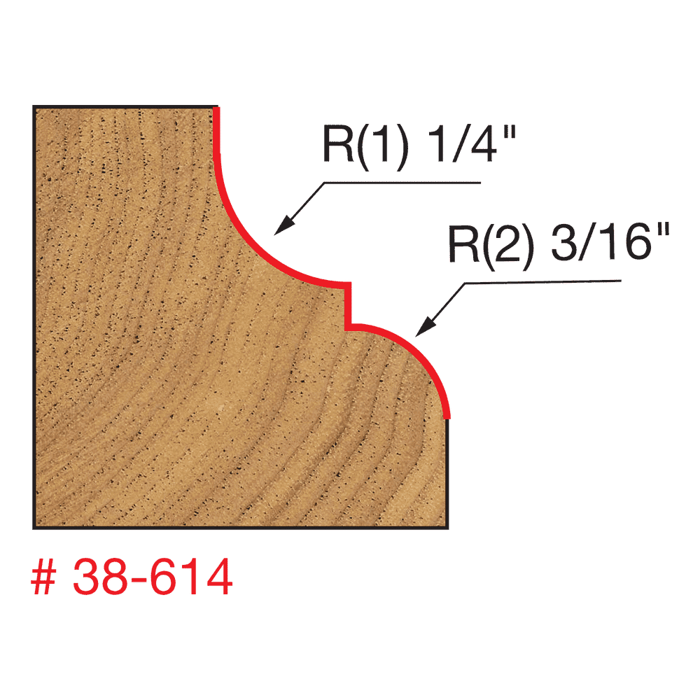 Freud 38-614 1‑3/8" Classical Cove & Round Bit - Edmondson Supply