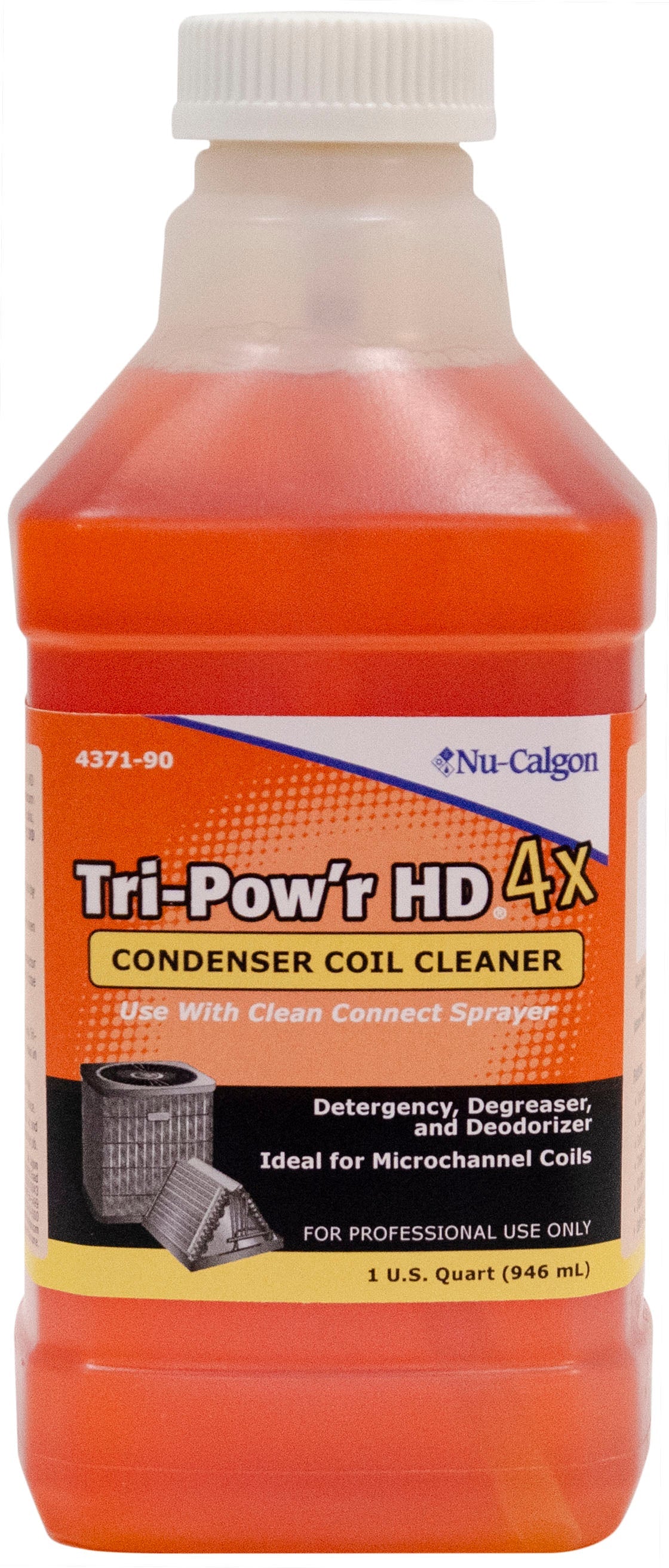 Nu-Calgon 4371-90 Tri-Pow’r HD 4x Concentrate 1 Quart Bottle Coil Cleaner -Edmondson Supply