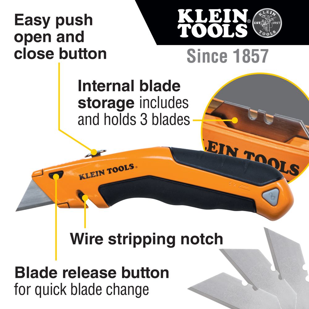 Klein Tools 44133 Klein-Kurve® Retractable Utility Knife - Edmondson Supply