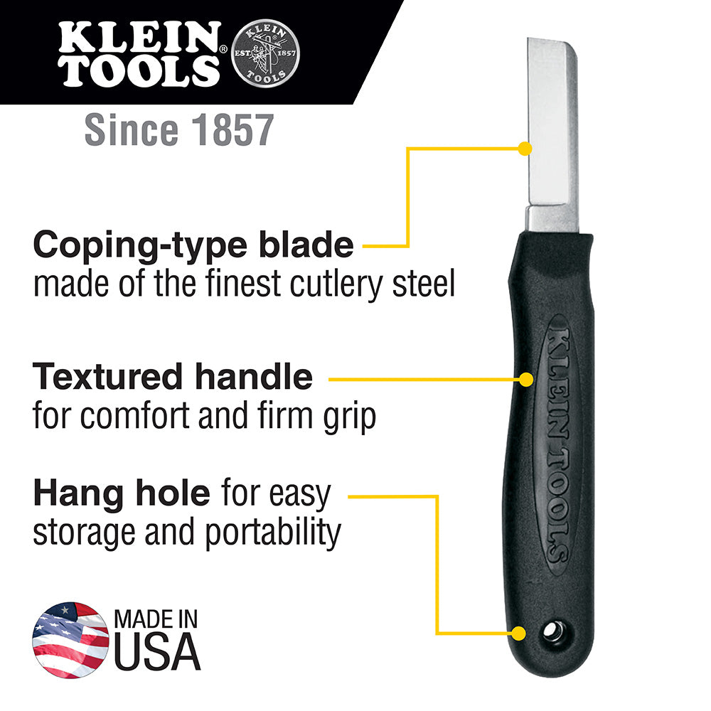 Klein Tools 44200 Cable Splicer's Knife, 6-1/2-Inch - Edmondson Supply