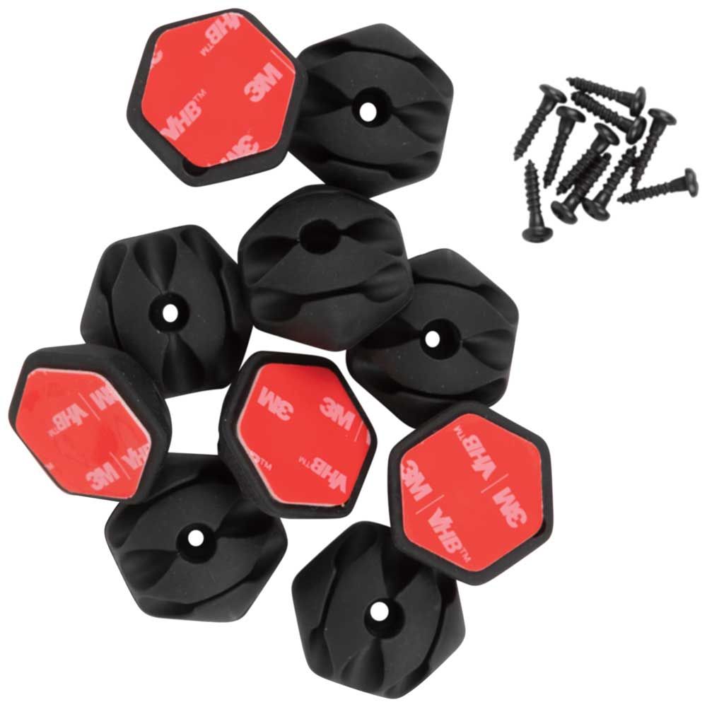 Klein Tools 450-410 Self-Adhesive Cable Mounting Clips, 3-Slot (10-Pack) - Edmondson Supply