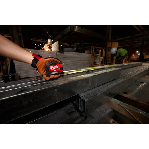 Milwaukee 48-22-0428 25ft Compact Wide Blade Magnetic Tape Measure w/ Rechargeable 100L Light - Edmondson Supply