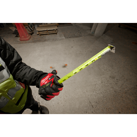 Milwaukee 48-22-0428 25ft Compact Wide Blade Magnetic Tape Measure w/ Rechargeable 100L Light - Edmondson Supply