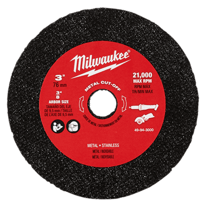 Milwaukee 49-94-3000 3" Metal Cut Off Wheel 3PK - Edmondson Supply