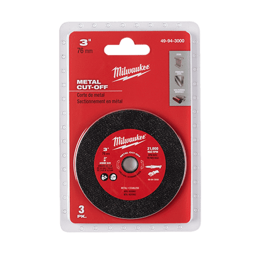 Milwaukee 49-94-3000 3" Metal Cut Off Wheel 3PK - Edmondson Supply
