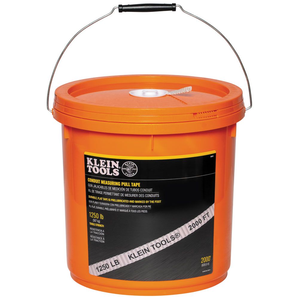 Klein Tools 50122 Conduit Measuring Pull Tape, 1250-Pound x 2000-Foot - Edmondson Supply