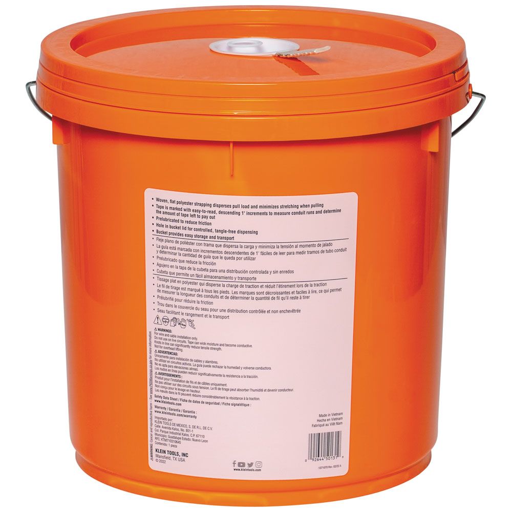 Klein Tools 50122 Conduit Measuring Pull Tape, 1250-Pound x 2000-Foot - Edmondson Supply