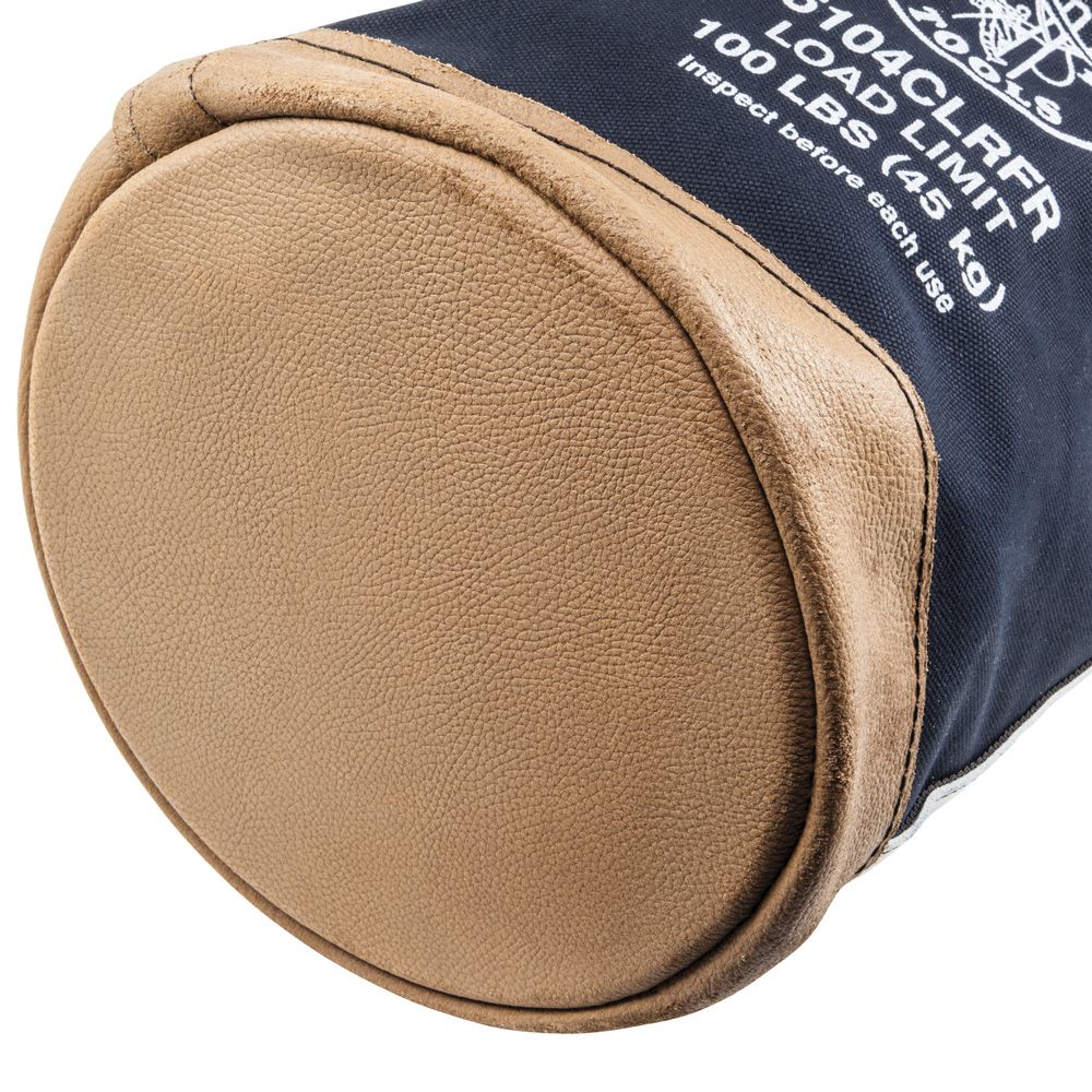 Klein Tools 5104CLRFR Canvas Bucket, Flame-Resistant, Top Closing, 12-Inch - Edmondson Supply