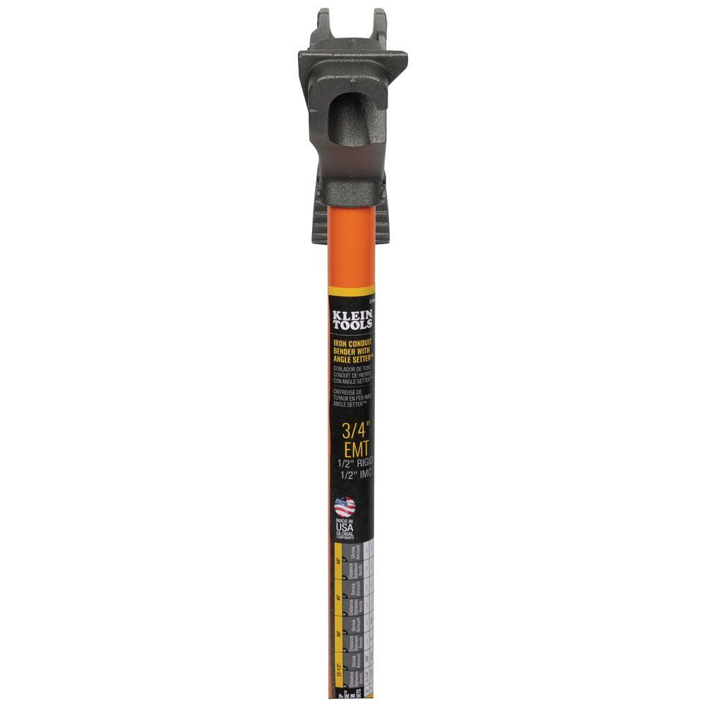 Klein Tools 51603 Iron Conduit Bender Full Assembly, 1/2-Inch EMT with Angle Setter™ - Edmondson Supply