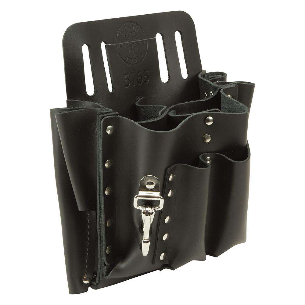 Klein Tools 5165 10 Pocket Leather Tool Pouch with Knife Snap - Edmondson Supply