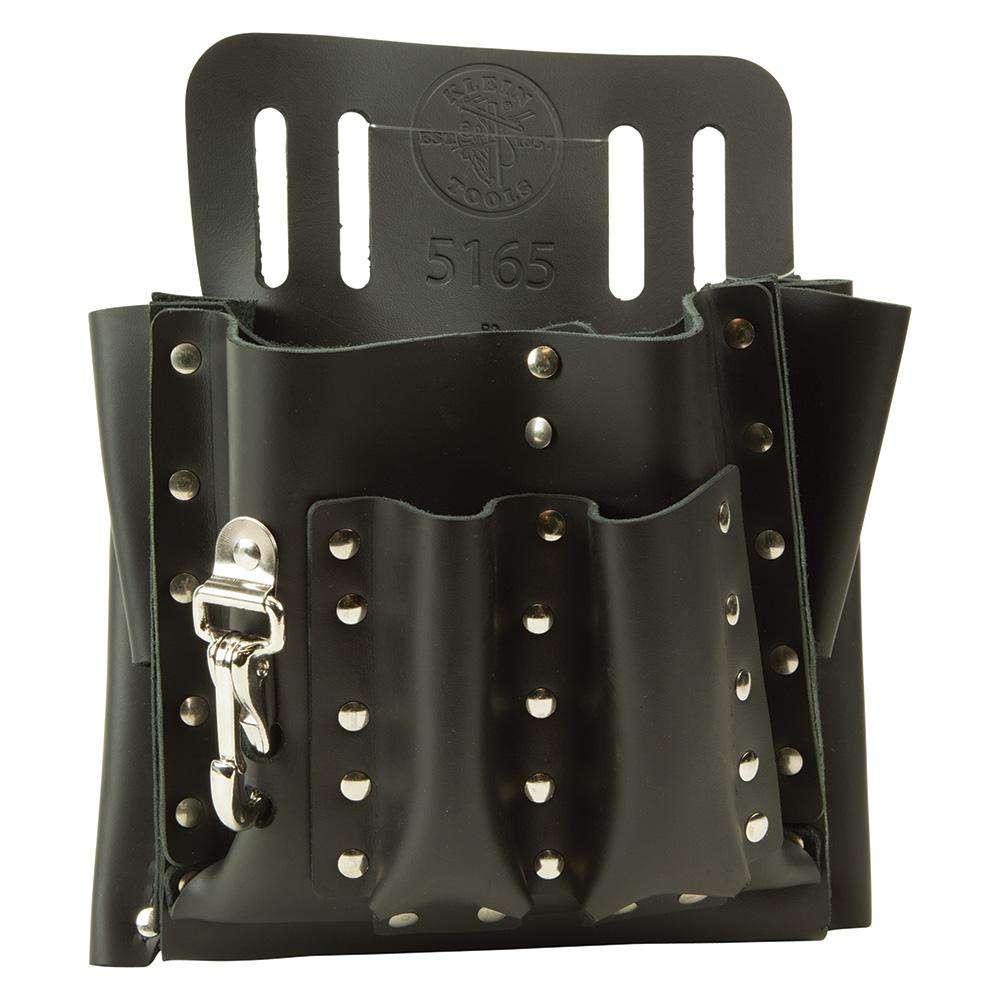 Klein Tools 5165 10 Pocket Leather Tool Pouch with Knife Snap - Edmondson Supply
