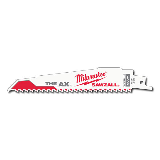 Milwaukee 48-00-5021 SAWZALL® The AX Nail Embedded Wood Blade, 6", 5TPI, 5pk - Edmondson Supply