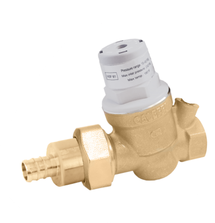 Caleffi 533850HA ¾" PEX expansion union in, FNPT out PresCal™ Compact Pressure Reducing Valve w/out Gauge - Edmondson Supply