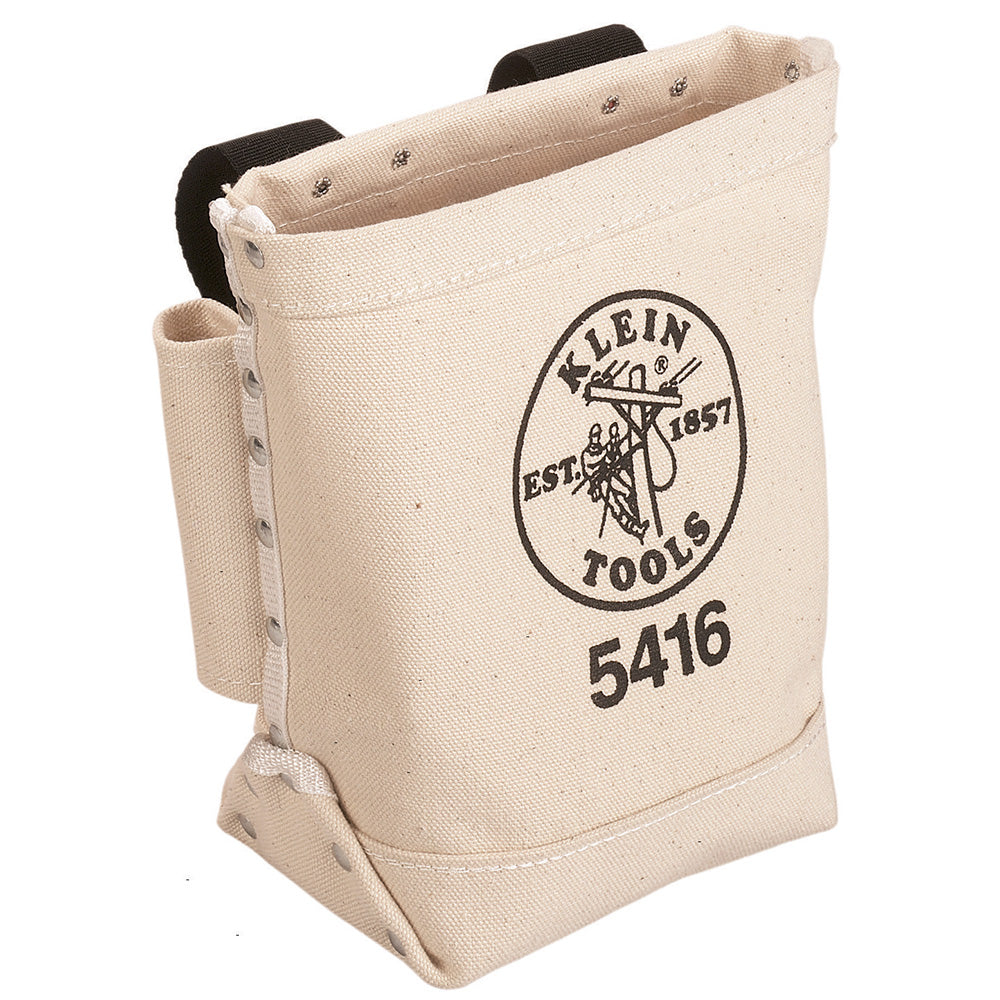 Klein Tools 5416 Tool Bag, Bull-Pin and Bolt Pouch, Belt Strap Connect, 5 x 10 x 9-Inch - Edmondson Supply