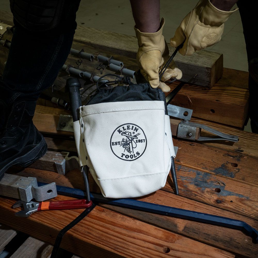 Klein Tools 5416TC Bolt Bag, Top Closing Tool Pouch with Tunnel Connect, 5 x 10 x 9-Inch - Edmondson Supply