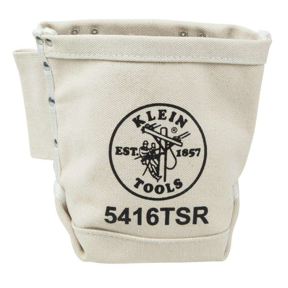 Klein Tools 5416TSR Tool Bag, Bolt Bag with Drain Holes, No. 4 Canvas, 5 x 9 x 10-Inch - Edmondson Supply