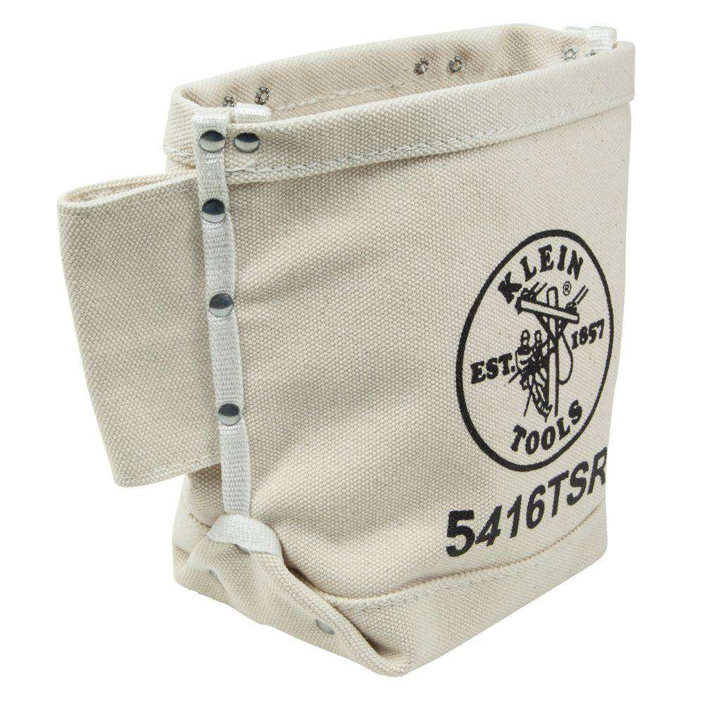Klein Tools 5416TSR Tool Bag, Bolt Bag with Drain Holes, No. 4 Canvas, 5 x 9 x 10-Inch - Edmondson Supply