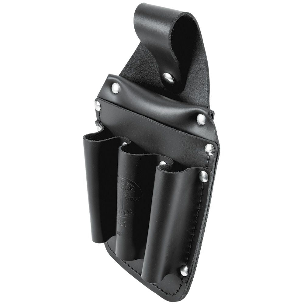 Klein Tools 5481 Tool Pouch, Leather Pocket Tool Organizer, 6-Pockets, 5.75x2.5x10-Inch - Edmondson Supply