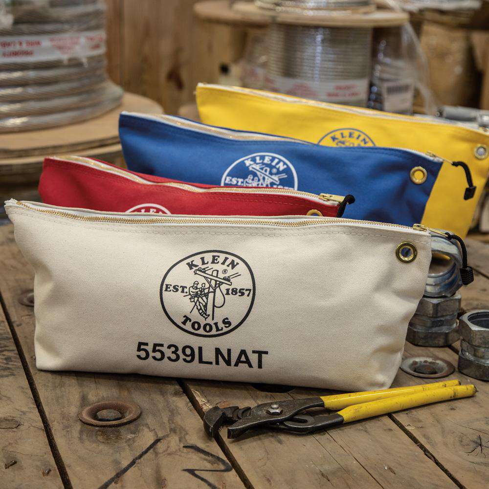 Klein Tools 5539LNAT Canvas Bag with Zipper, Large Natural - Edmondson Supply