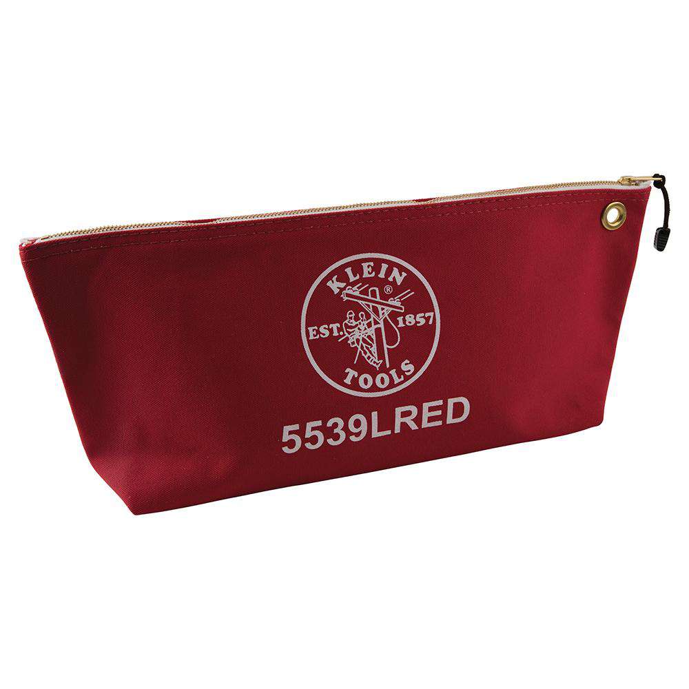 Klein Tools 5539LRED Canvas Bag with Zipper, Large Red - Edmondson Supply