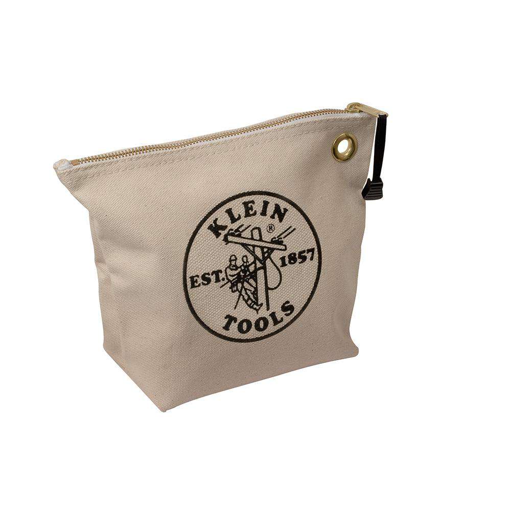 Klein Tools 5539NAT Zipper Bag, Canvas Tool Pouch, 10-Inch, Natural - Edmondson Supply