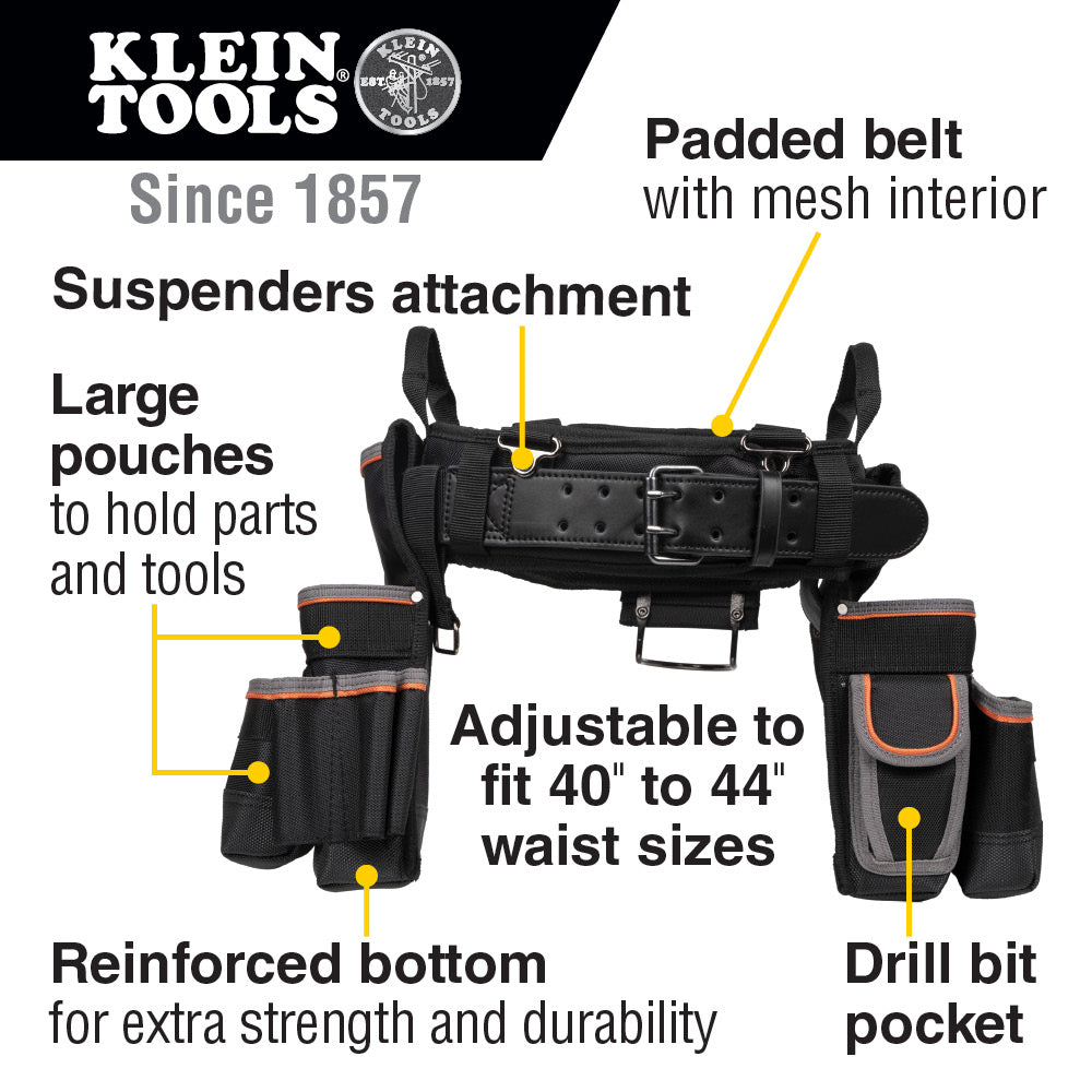 Klein Tools 55429 Tradesman Pro™ Electrician's Tool Belt, XL - Edmondson Supply