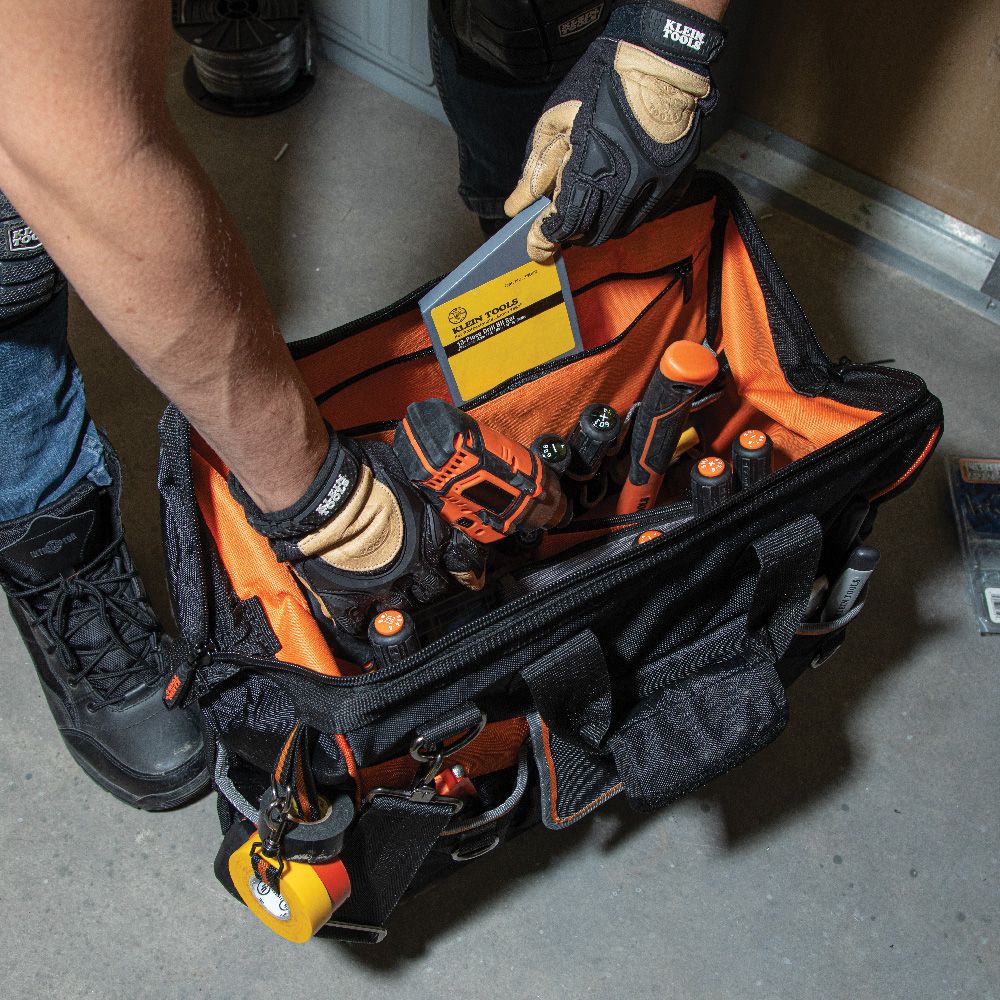 Klein Tools 55469 Tool Bag, Tradesman Pro™ Wide-Open Tool Bag, 42 Pockets, 16-Inch - Edmondson Supply