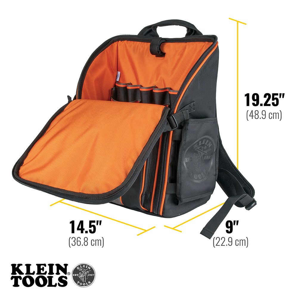 Klein Tools 55482 Tradesman Pro™ Tool Station Tool Bag Backpack, 21 Pockets, 17.25-Inch - Edmondson Supply