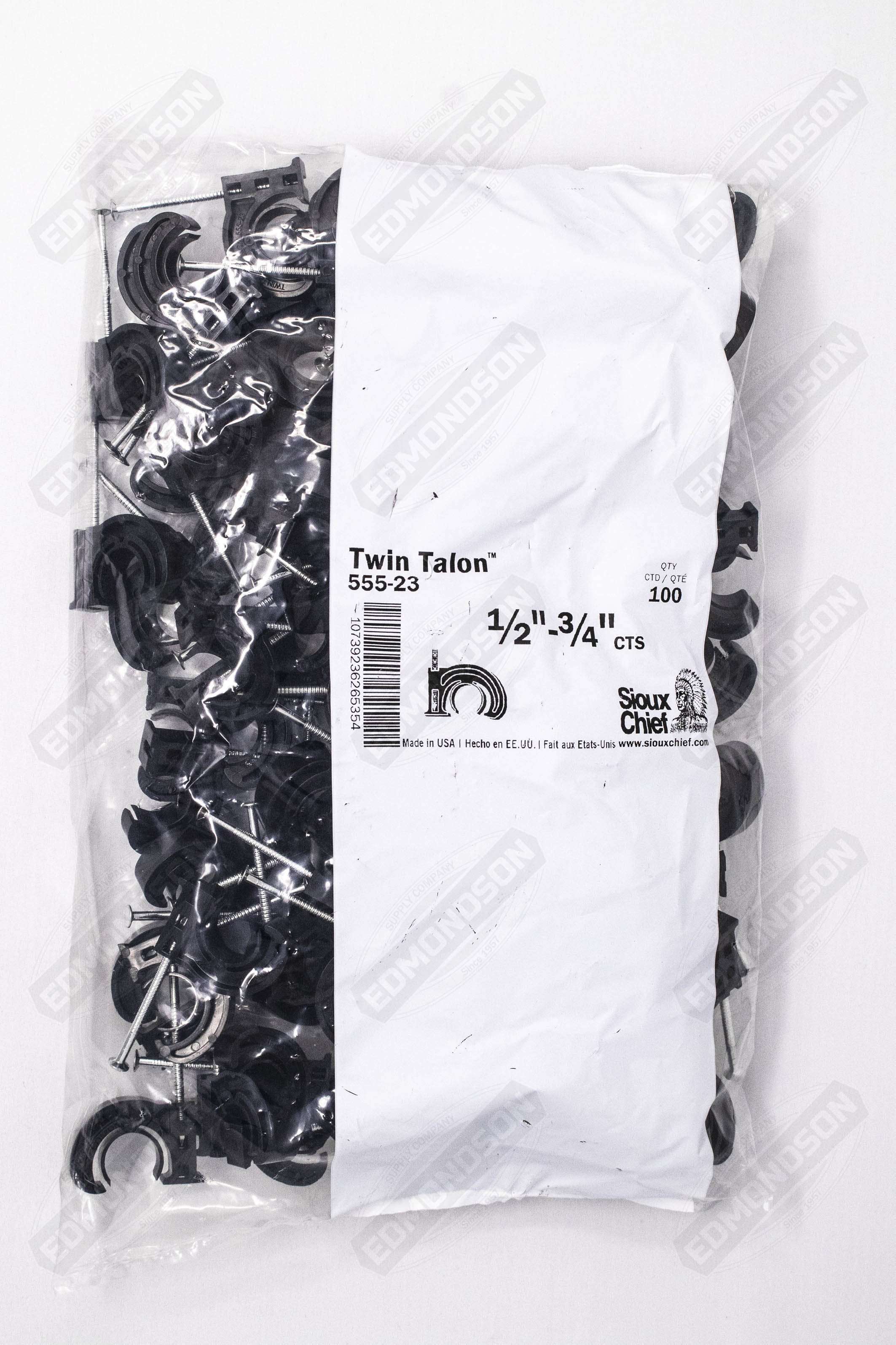 Sioux Chief 555-23 1/2" - 3/4" CTS Twin Talon Strap w/ Nail (Bag of 100) - Edmondson Supply