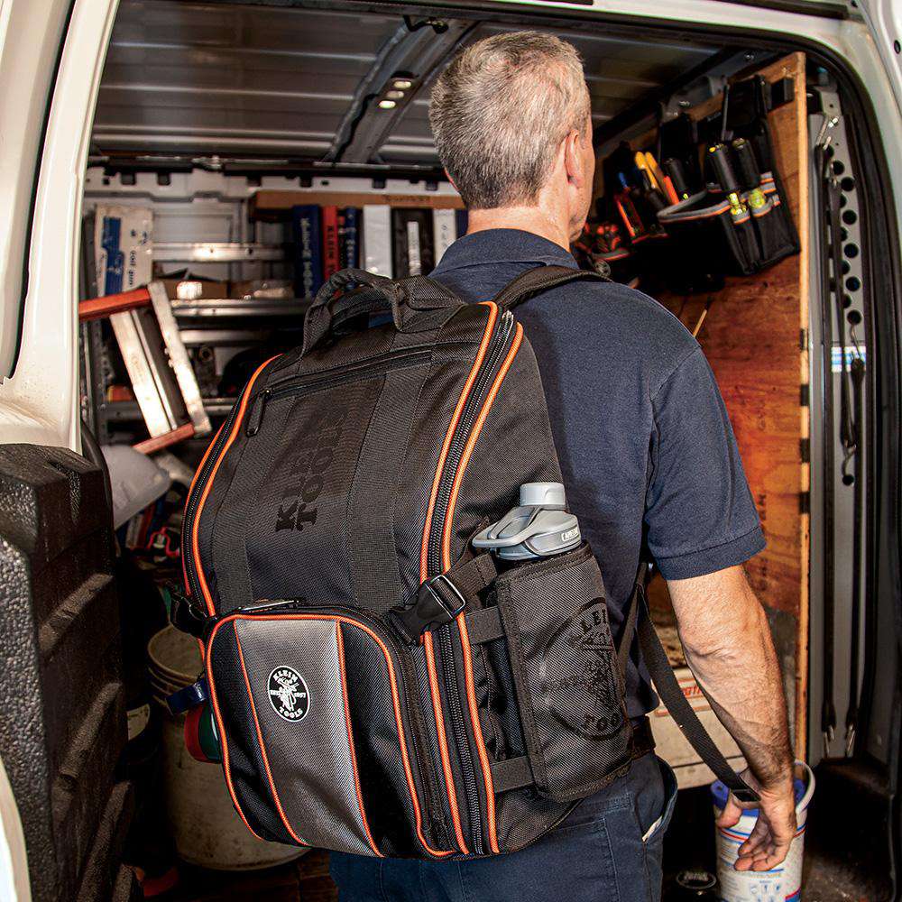 Klein Tools 55482 Tradesman Pro™ Tool Station Tool Bag Backpack, 21 Pockets, 17.25-Inch - Edmondson Supply
