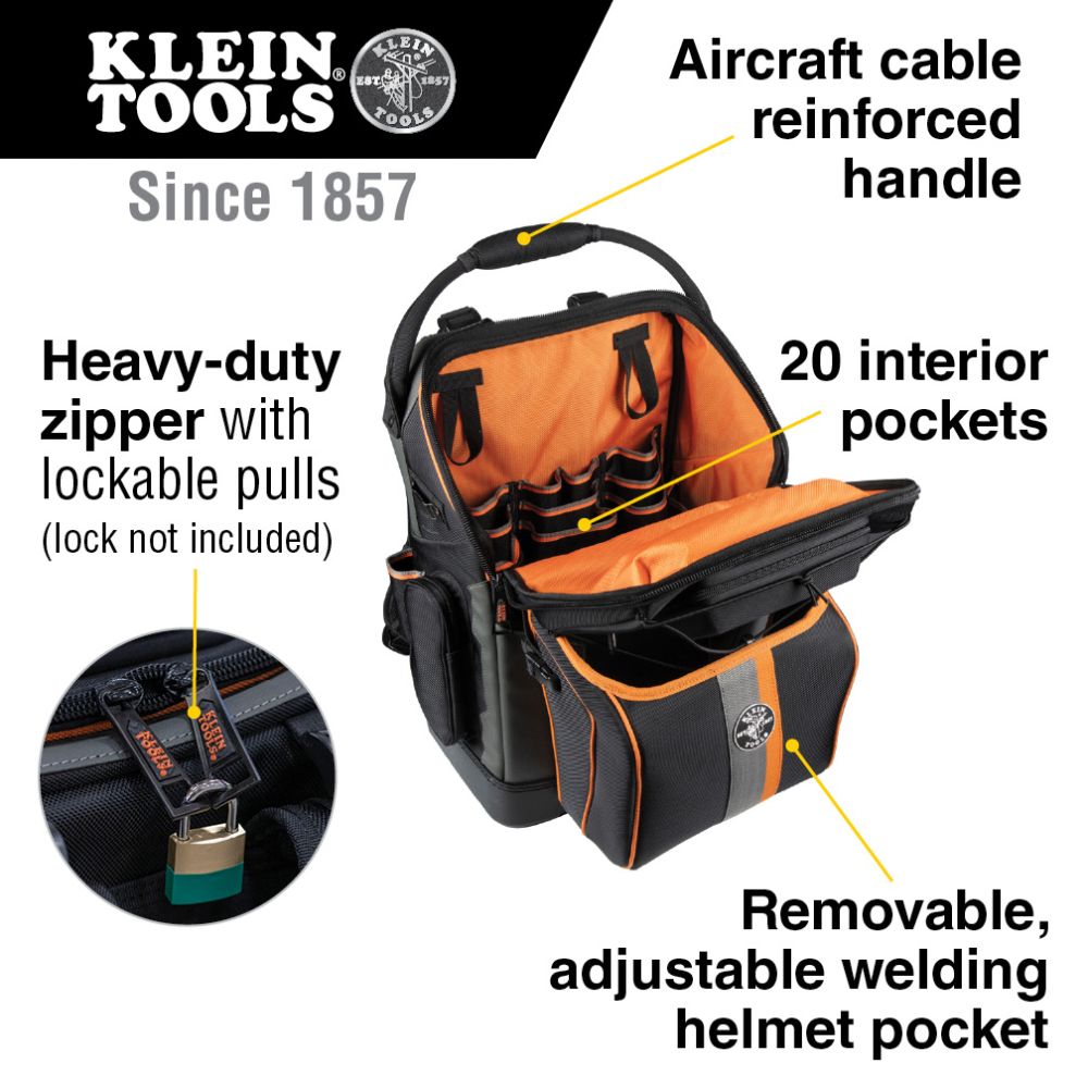 Klein Tools 55665 Tradesman Pro™ Ironworker and Welder Backpack - Edmondson Supply