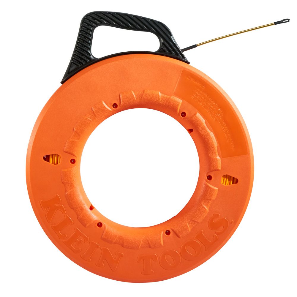 Klein Tools 56014 Fiberglass Fish Tape with Spiral Leader, 200-Foot - Edmondson Supply