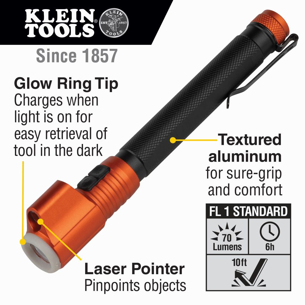Klein Tools 56026 Inspection Penlight with Class 3R Red Laser Pointer - Edmondson Supply