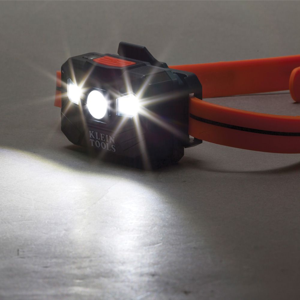 Klein Tools 56064 Rechargeable Headlamp with Silicone Strap, 400 Lumens, All-Day Runtime - Edmondson Supply