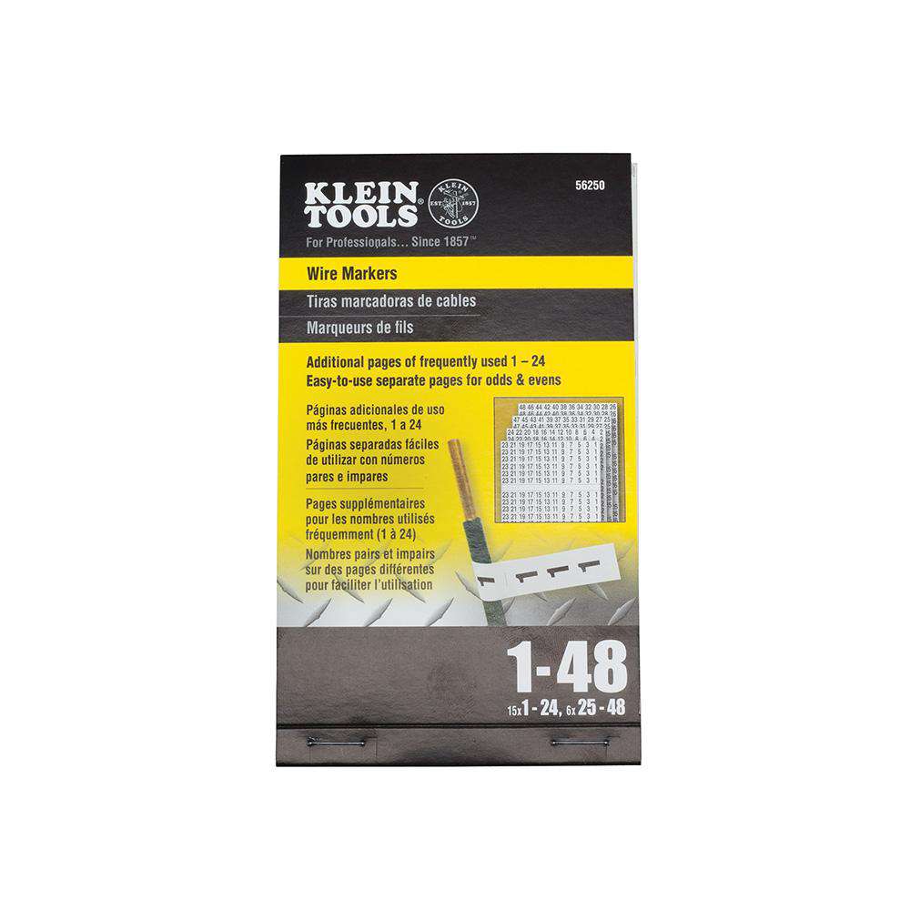 Klein Tools 56250 Wire Marker Book, 1-48 - Edmondson Supply