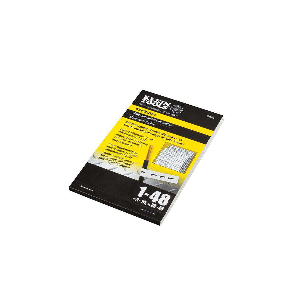 Klein Tools 56250 Wire Marker Book, 1-48 - Edmondson Supply