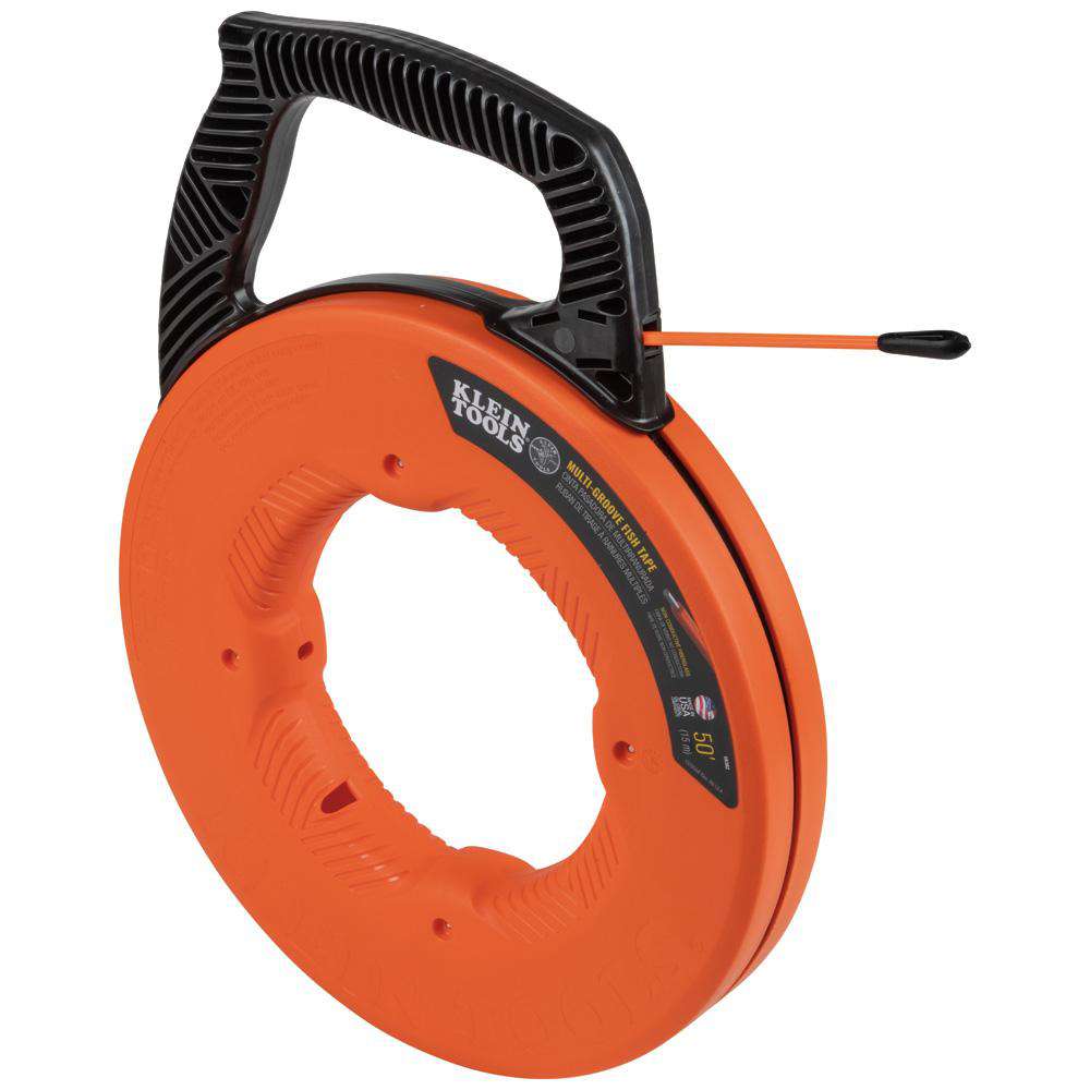 Klein Tools 56382 Multi-Groove Fiberglass Fish Tape with Nylon Tip, 50-Foot - Edmondson Supply