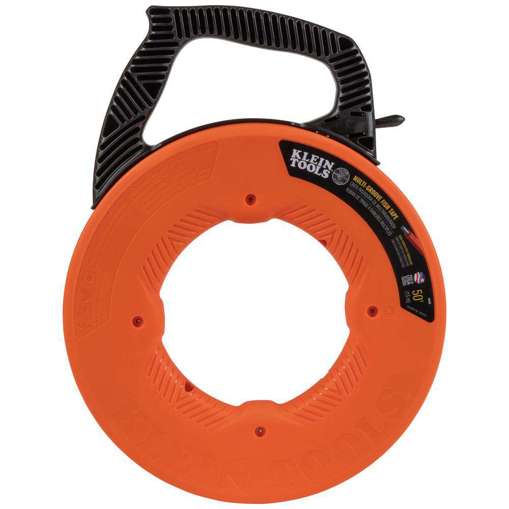 Klein Tools 56382 Multi-Groove Fiberglass Fish Tape with Nylon Tip, 50-Foot - Edmondson Supply