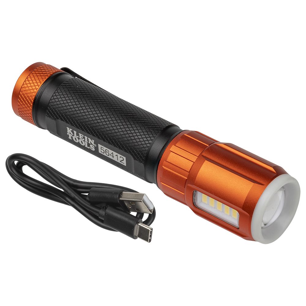 Klein Tools 56412 Rechargeable LED Flashlight with Worklight - Edmondson Supply