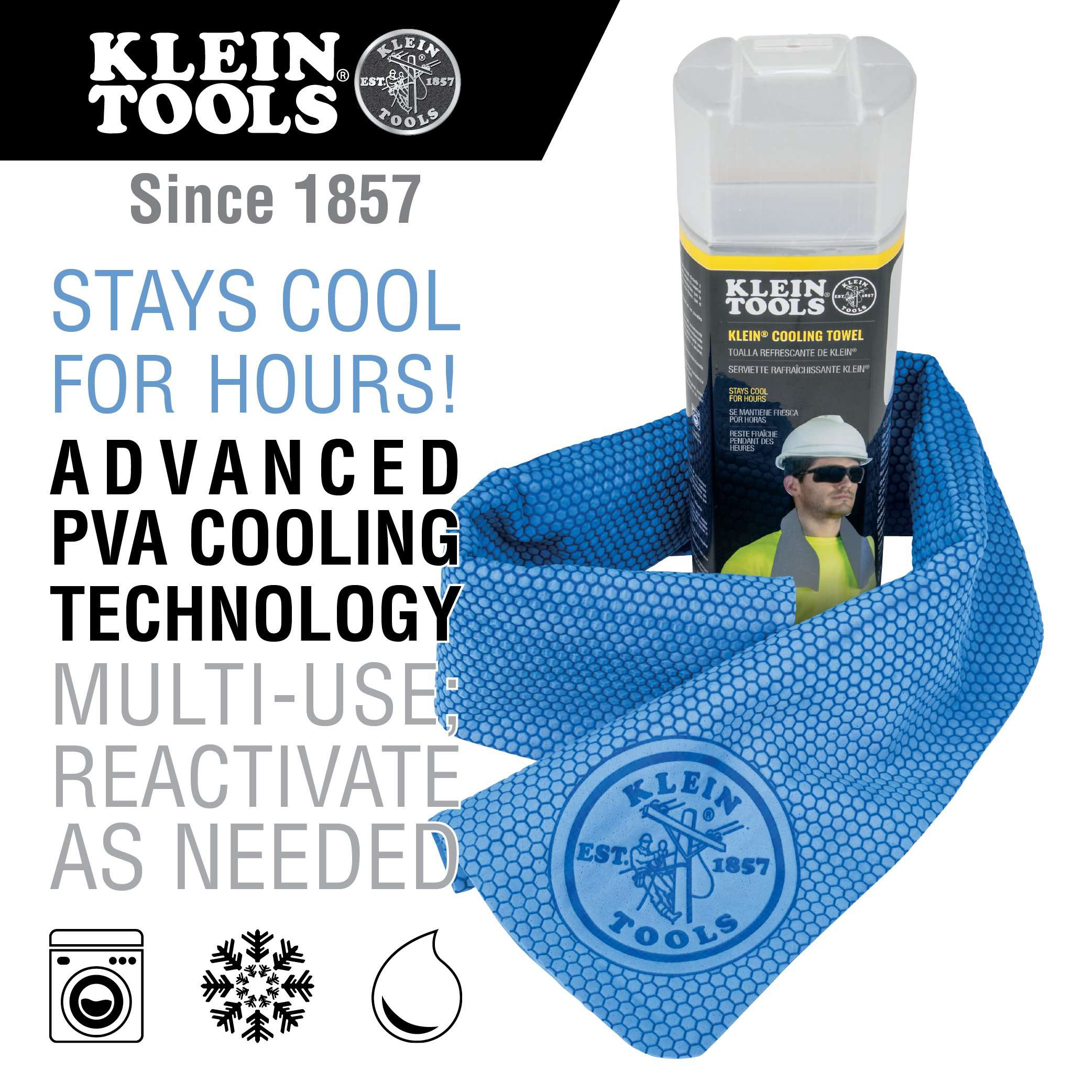 Klein Tools 60090 Cooling Towel, Blue - Edmondson Supply