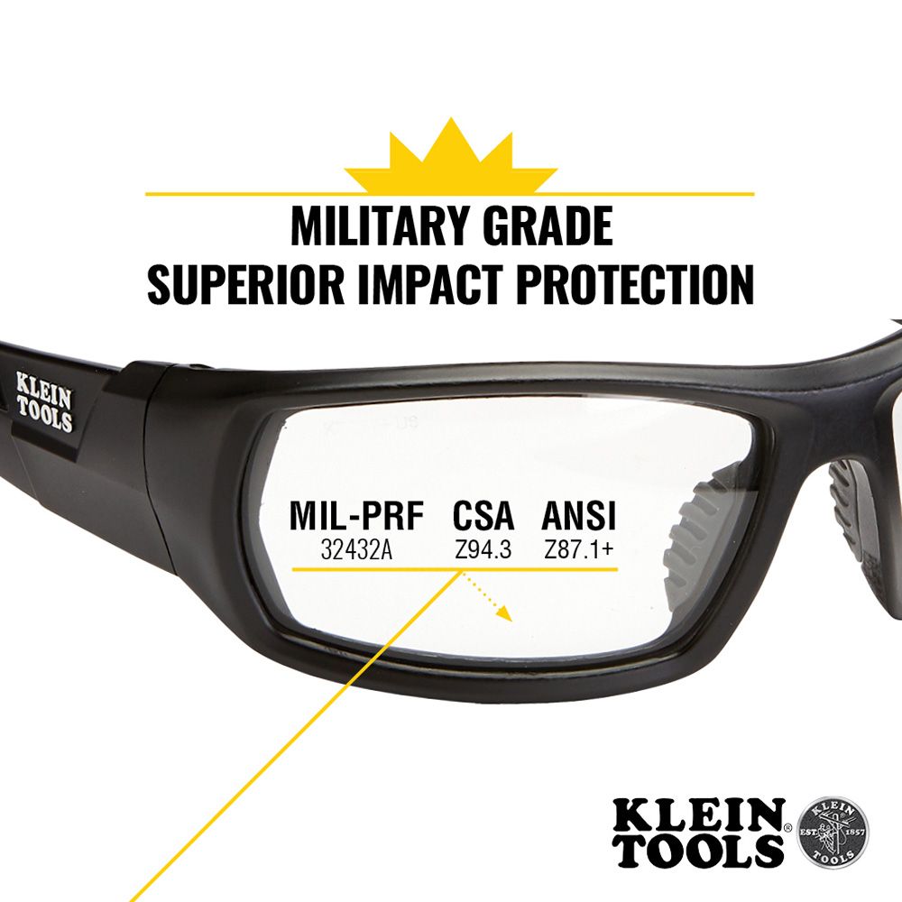 Klein Tools 60537 Professional Safety Glasses, Full-Frame, Indoor/Outdoor Lens - Edmondson Supply