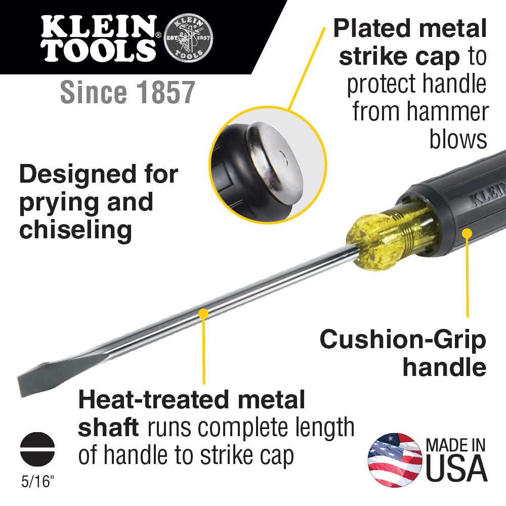Klein Tools 602-7DD 5/16-Inch Keystone Demolition Driver, 7-Inch Shank - Edmondson Supply