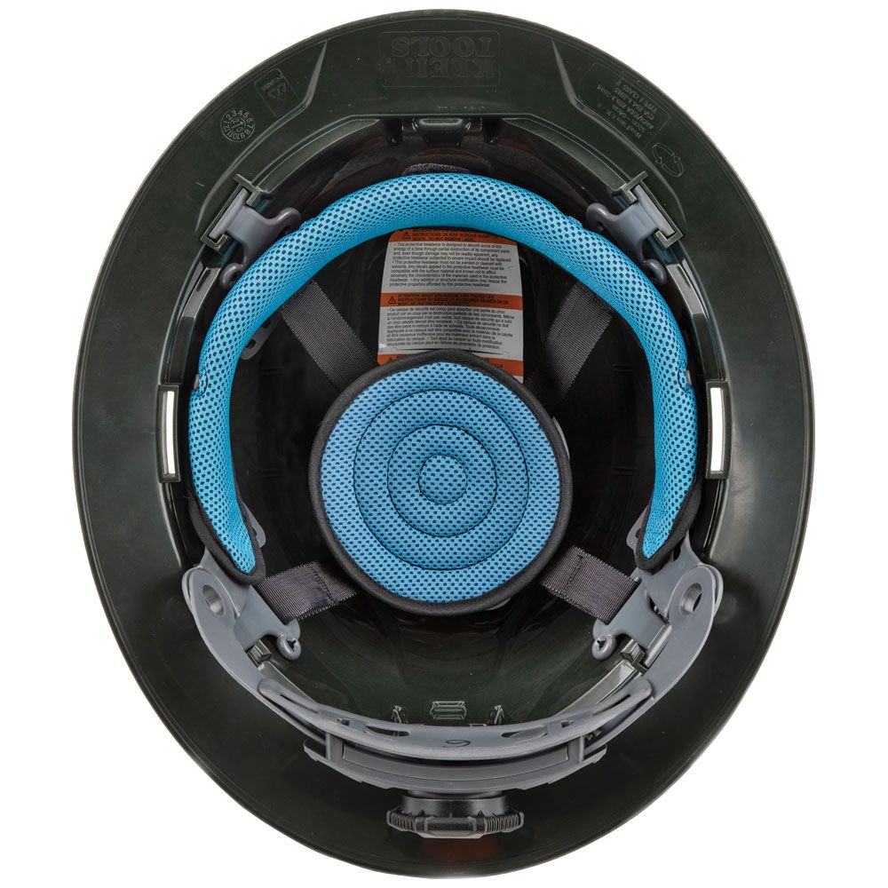 Klein Tools 60346 Hard Hat, Premium KARBN™ Pattern, Non-Vented Full Brim, Class E, Lamp - Edmondson Supply