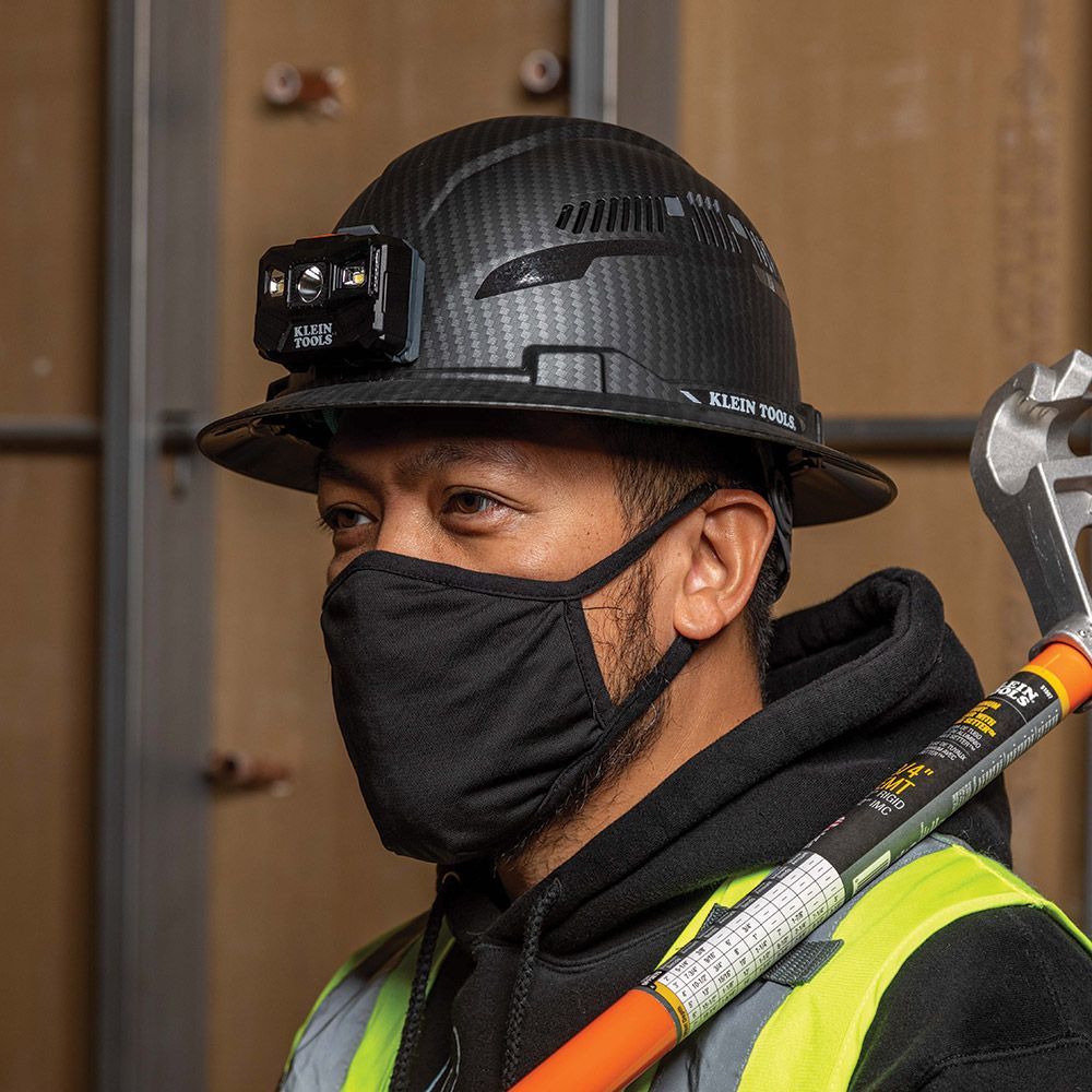 Klein Tools 60347 Hard Hat, Premium KARBN™ Pattern, Vented Full Brim, Class C, Lamp - Edmonson Supply