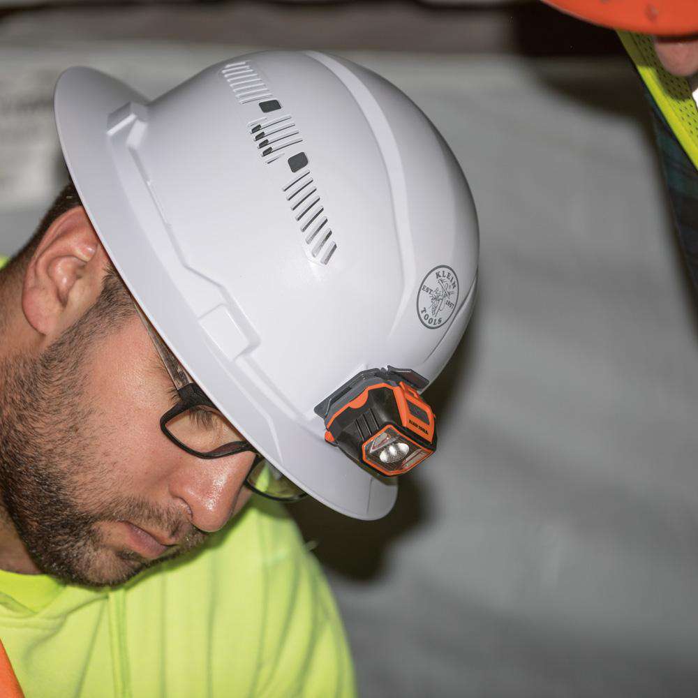 Klein Tools 60407 Hard Hat, Vented, Full Brim with Headlamp - Edmondson Supply