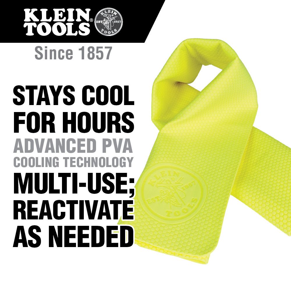 Klein Tools 60486 Cooling PVA Towel, High-Visibility Yellow, 2-Pack - Edmondson Supply
